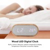 Wooden Alarm Clock USB Wireless Charging Wood LED Digital Display