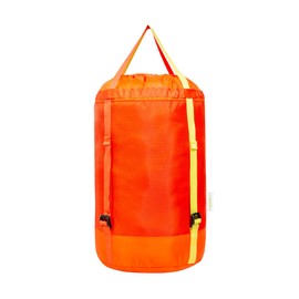 Tatonka Compression Sack 8 L - Lightweight, Compressible Pack Sack with Buckle Fasteners and Drawstring - Made of Recycled Polyester - 8 Litre Volume (Red Orange)