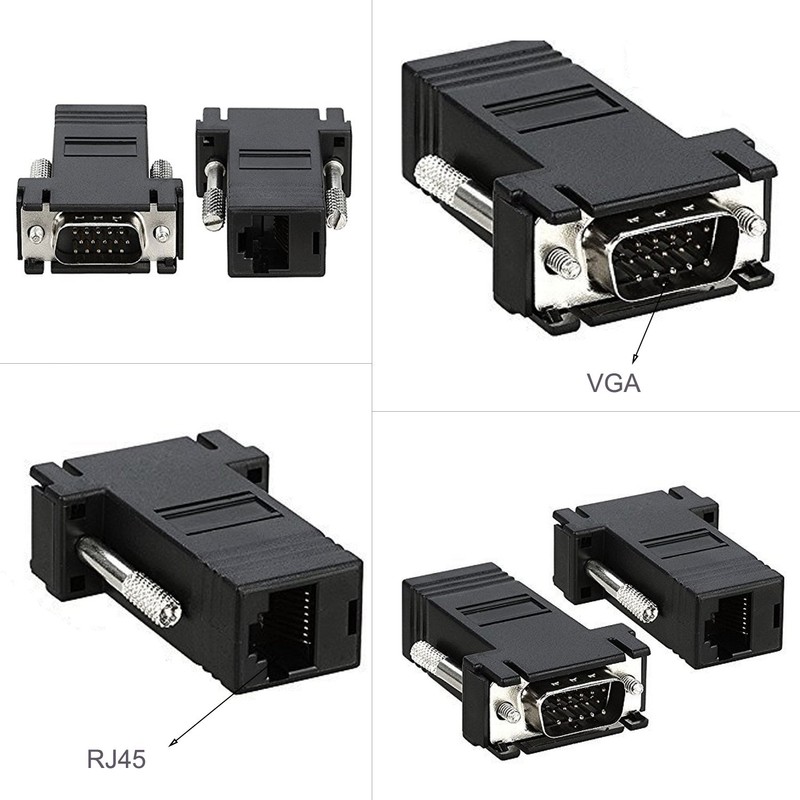 VIMVIP VGA RGB 15pin Male Extender To Lan Cat5 Cat5e