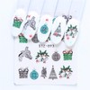 12 Pcs Christmas Tree El Bell Snow Quarter Nail Stickers