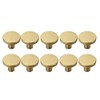 10PCS Round Cabinet Single Hole Knob, Medium Brushed Brass Gold