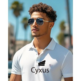 Cyxus Men Aviator Sunglasses UV Protection Polarized Fashion ClassicSports sunglasses for Golf Driving Fishing 1048 Blue