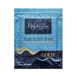 RSF – Premium Seaweed Nori Gold – 50 Full Sheets (125g) – Roasted, Sushi-Grade Nori Sheets for Sushi Rolls, Onigiri, Snacks & More – Vegan, Gluten-Free, Non-GMO