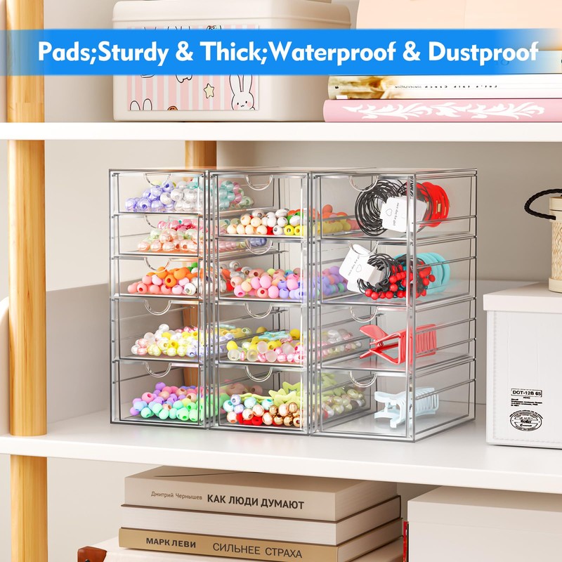 ARSTPEOE Acrylic Makeup Organizer with 13 Drawers, Bathroom Counter Organizer,