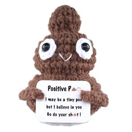 ARTXIN Quirky Positive Poo, Cute Crochet Potato Pals Toy with Positive Cards, Hilarious Prank Gifts for Friends, Co-Workers, Girls, Family, Fall Home Office Decor Christmas Stocking Stuffers (Prank)