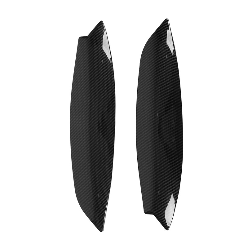 2Pcs Headlights Eyelids Cover Lamp Sticker Carbon Fiber Pattern Replacement