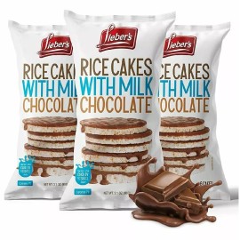 Lieber's Milk Chocolate Covered Rice Cakes, 3.1 oz (Pack of 3)