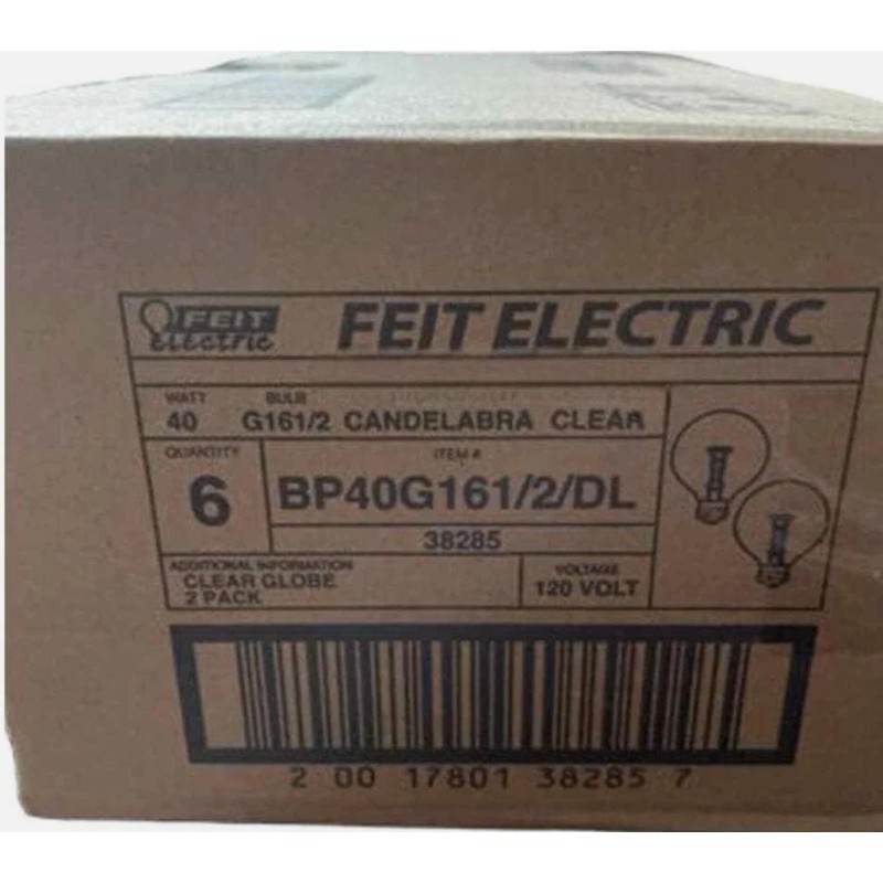 Feit Electric 16.5 40W Clear Candelabra BP40G161/2/DL | 6 x