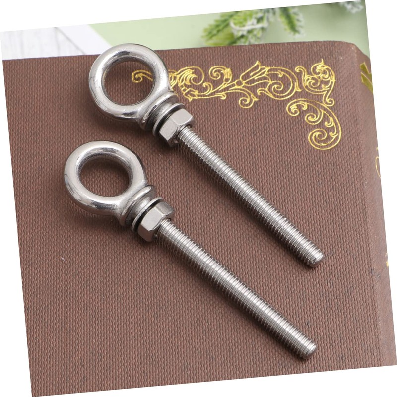 Hohopeti 2pcs Stainless Steel Eye Bolts with Nuts x 60