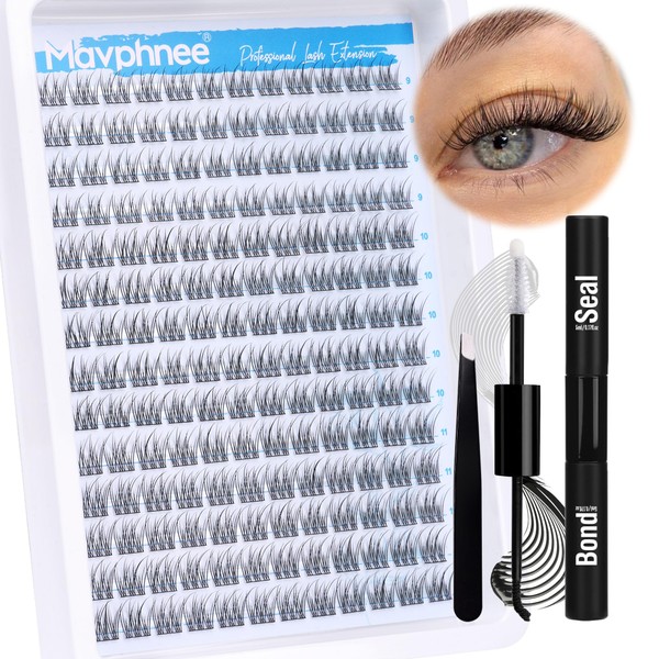 Natural Cluster Lashes Kit 168 Pcs Wispy Lash Extensions CC