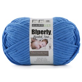 6 hilos de chenilla de terciopelo súper voluminosos para ganchillo – 1 madeja de 200 g/7 oz – hilo de punto grueso ultra suave y pesado para mantas de bebé, Amigurumi, decoración del hogar (azul cielo
