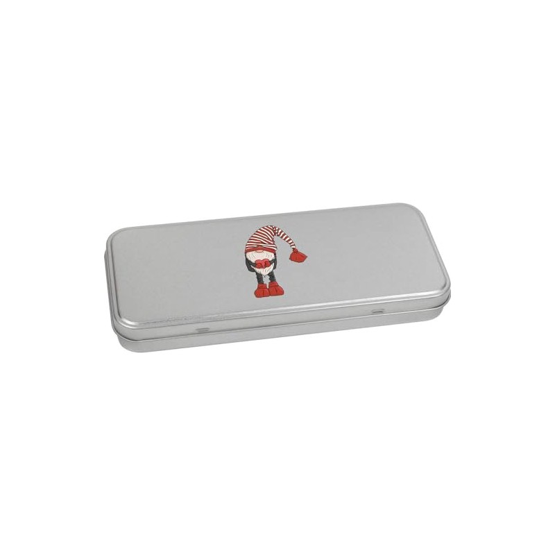 Azeeda 'Gonk Holding a Love Heart' Metal Hinged Stationery Tin/Storage