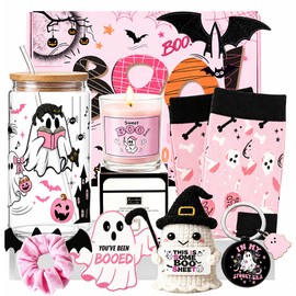 Boo Basket Stuffers for Women Halloween Basket Pink Spooky Basket Kit
