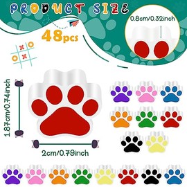 Weecent 48 gomas de borrar con 8 colores con estampado de huellas para perros, regalos de fiesta de cumpleaños, regalos de fiesta de gato, suministros de regreso a la escuela