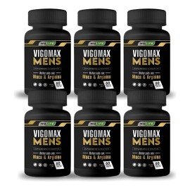 Pack 6 Vigomax Mens Multivit Testo, Maca Arginina 60 Caps Sabor Sin Sabor