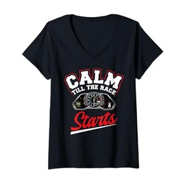 Womens SIM Racing Gloves Racing Simulator Wheels SIM Racer V-Neck T-Shirt