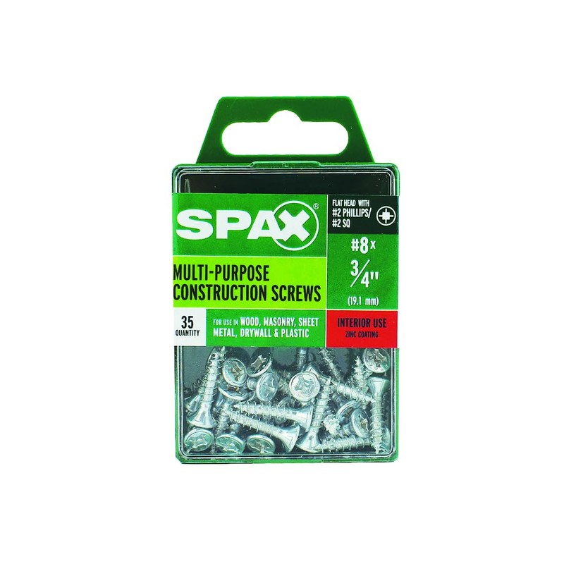 SPAX No. 8 x 3/4 in. L Phillips/Square Flat Head