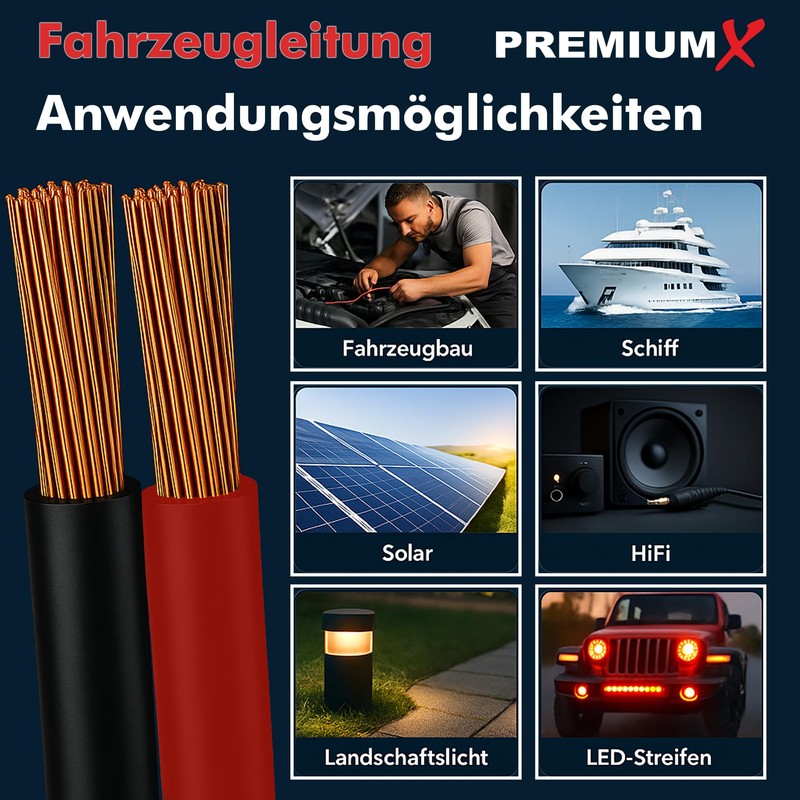 Premium X Vehicle Cable FLRY-B Set 5 m 4 mm²