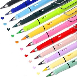 12 pcs Infinity Forever Pencil Christmas Gift Infinite Everlasting Metal Inkless Pencils Pen for Drawing Writing - Colour: 12pcs Color pen core
