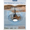 ZMISHIBO Outdoor Ceiling Fans with Lights for Patios, Plug in