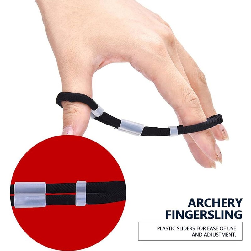 Archery Finger Sling Recurve Bow Fingerling, Adjustable Trainer Clicker Tabs