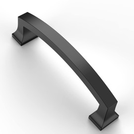 Asidrama 10 Pack 4 Inch(102mm) Hole Centers Kitchen Cabinet Handles, Matte Black Cabinet Pulls Kitchen Cabinet Hardware for Cupboard Drawer Pulls