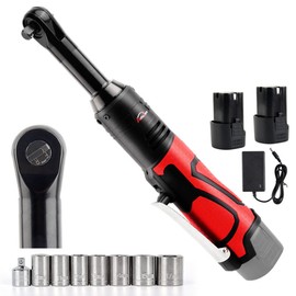 Autojare 3/8'' High Torque Electric Ratchet Wrench Kit, Extended Cordless Ratchet Wrench