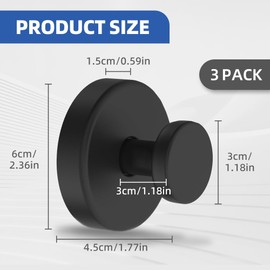 Suction Cup Hooks for Shower, Towel Hooks for Bathrooms, Bath Robe Hook Holder for Hanging up to 15 kg, Towel Hooks for Glass, Door, Wall (3)