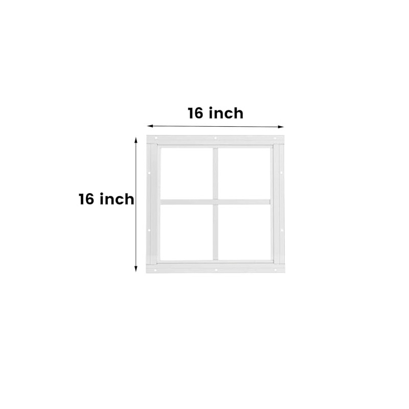 WRISIN 16" x 16" Square Shed Window 2 Pack with