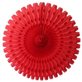 3-Pack 26 Inch Extra-Large Honeycomb Tissue Paper Party Fan Decoration (Red)