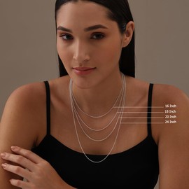 LeCalla 925 Sterling Silver Italian 2 MM Rolo Belcher Link Chain Necklace for Women 18 Inches