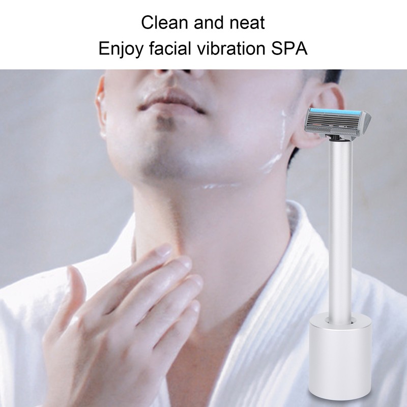 Men Electric Double Edge Razor Portable Adjustable Vibration Metal Shaver