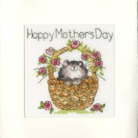Bothy Threads Cross Stitch Kit - Greeing Card - Basket of Roses
