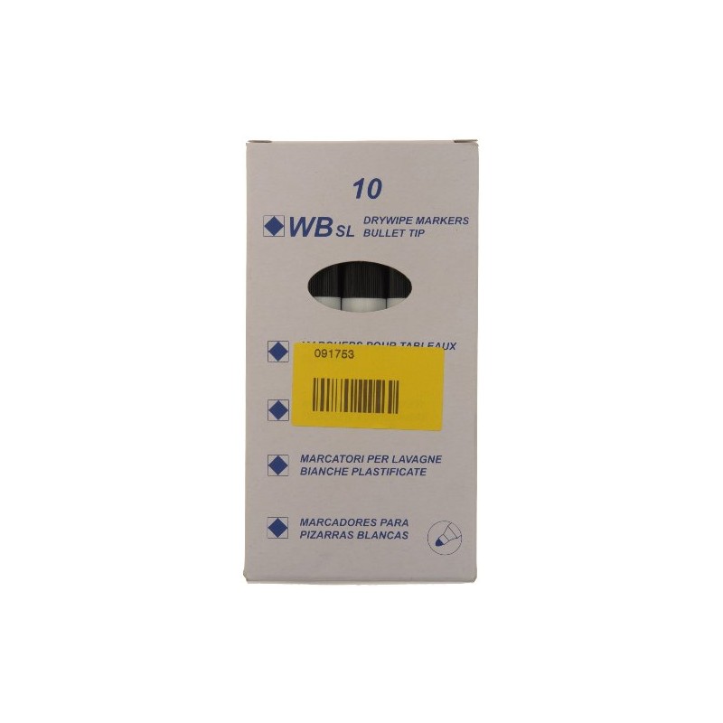 Whitebox Whiteboard Marker Bullet Tip Black [Pack 10]