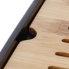 Tea Tray, Rectangular Bamboo Tea Tray with Drip Plate, Teapot,