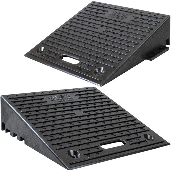 Pack of 2 Driveway Curb Ramps for Cars, Rubber Curb Ramps for Driveway & Sidewalks, Effective Wheelchair Ramp & Motorcycle Ramp, Vehicle ramps & Driveway Ramps for Low Cars, 6" Curb Ramps
