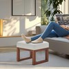 BELLEZE 19 Inch Wide Ottoman Foot Rest, Rectangle Foot Stools