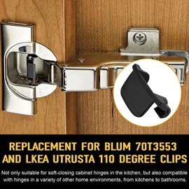 50 Pack Cabinet Hinge Restrictor Clip 70T3553 for Blum, 86 to 110 Degree Opening Angle Hinge Restriction for IKEA Kitchen Cabinets Door Limiter Clips for Blumotion Soft Close Hinges, Nylon