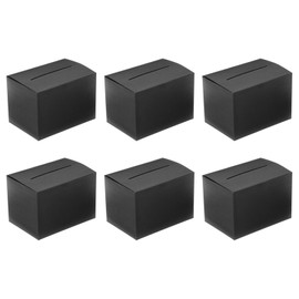 PATIKIL Cardboard Raffle Box, 6 Pcs 6.5 x 4.5 x 4.5 Inch Ballot Box with Removable Header Board for Suggestion, Collection, Tip, Donate, Voting, Black