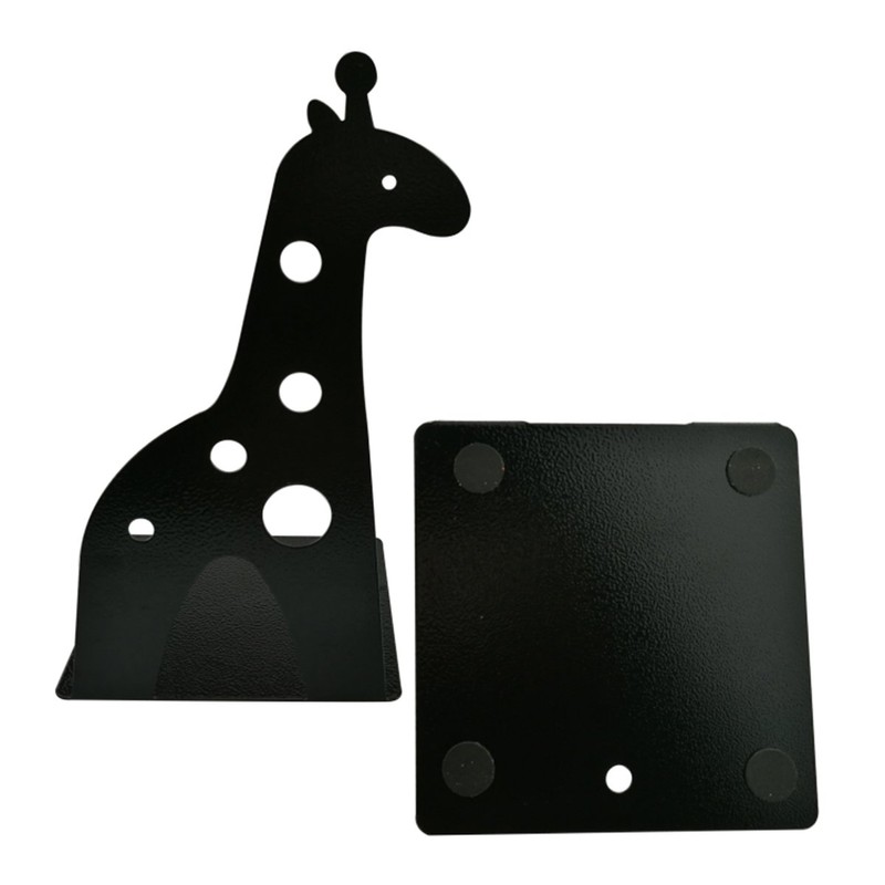 Cute Cartoon Giraffe Shape Nonskid Metal Bookends for Kids Gift