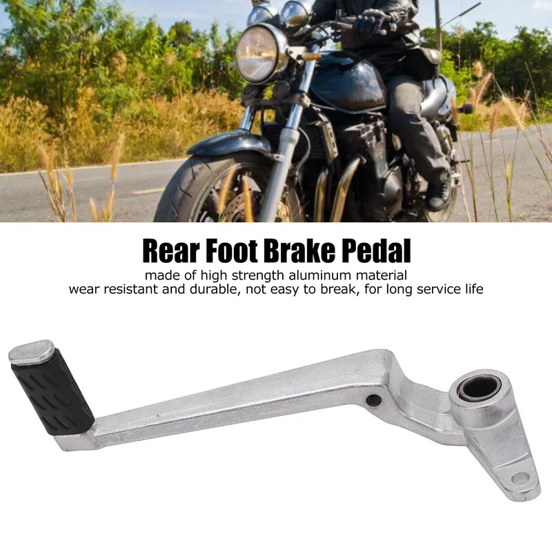 Rear Brake Foot Pedal Lever Silver Aluminum High Strength Replacement