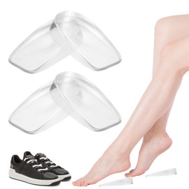 4 Stück/2 Paar Gel Fersenpolster Silikon Pads, Fersenkissen, 2cm Fersenkeil Achillessehne Einlagen, Achillessehne Schuhe Schuheinlagen Erhöhung, transparent Einlegesohlen Erhöhung für Damen Herren