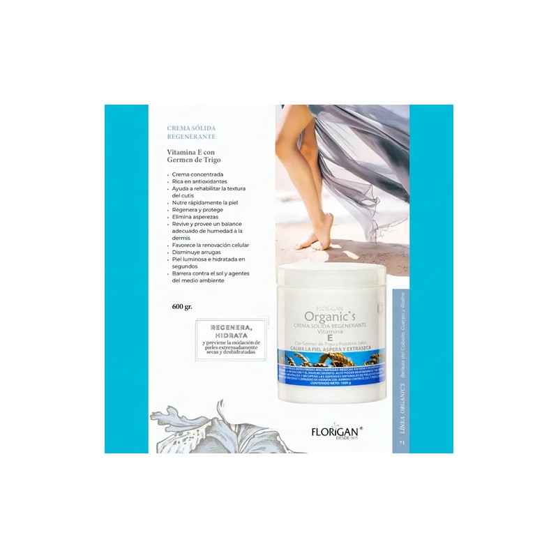 Crema Sólida Regenerante Vitamina E 600grs. Florigan