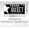 Texas Quiet Blackout License Plate Replica #QPTW Auto Tag Black