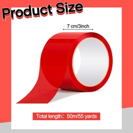 Juexica Construction Seaming Tape Red 3" x 55 Yards Sheathing Tape Sealing Tape Underlayment Vapor Barrier Tape House Wrap Tape for Foam Board Insulation, Vapor Barrier, House Wrap (2 Rolls)