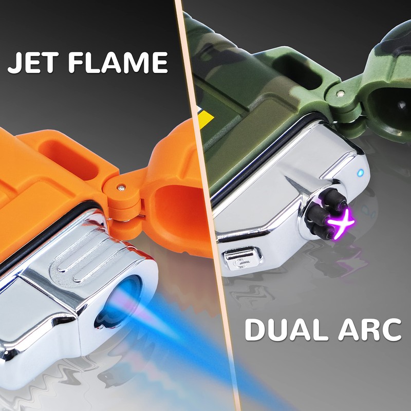 Laffizz 2 Pack Waterproof Outdoor Lighter Plasma Windproof Torch Lighters