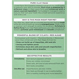 L'Oreal Paris Skin Care Pure Clay Mask Purify and Mattify, 1.7 Ounce, máscara (Mask Exfoliate And Refine Pores)