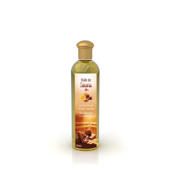 Camylle - Voile de Sauna Orange Cannelle - Fragrances à base d’Huiles Essentielles 100% Pures et Naturelles pour Sauna - Réconfortant aux arômes chauds et épicés - 250ml