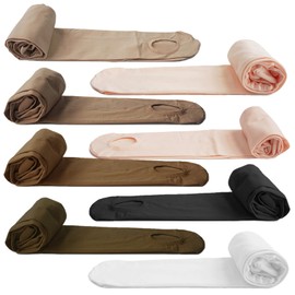 DANCEYOU Girls Ballet Tights Women Dance Stockings Skin Tone Opaque Tights for Toddler, Kids and Women Pale Pink Footed S