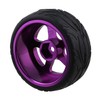 Mxfans Black Scale Pattern Rubber Tyre and Purple Alloy Wheel
